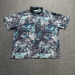 Havanera Hawaiian Linen Blend Short Sleeve Shirt Men's XXL 2XL Floral Printed